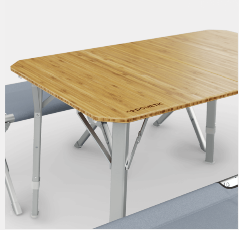 Dometic GO Compact Camp Table Bamboo Camp Table, Adjustable Height