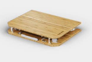 Dometic GO Compact Camp Table Bamboo Camp Table, Adjustable Height