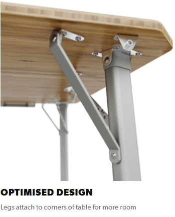 Dometic GO Compact Camp Table Bamboo Camp Table, Adjustable Height
